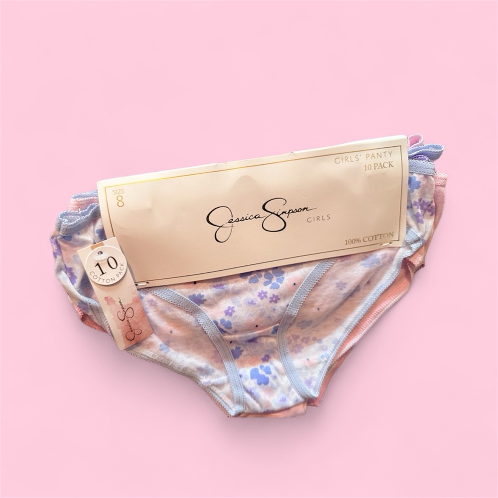 NEW: Jessica Simpson Girls' Floral Panty Pack - Blue and Pink